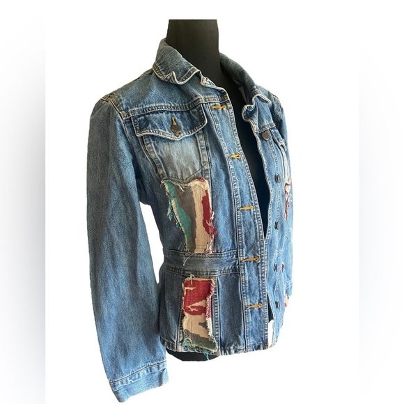 PERISCOPE AUTHENTIC PS-3983 Embroidered Patch Denim Jacket Front/Back Medium - Picture 7 of 17